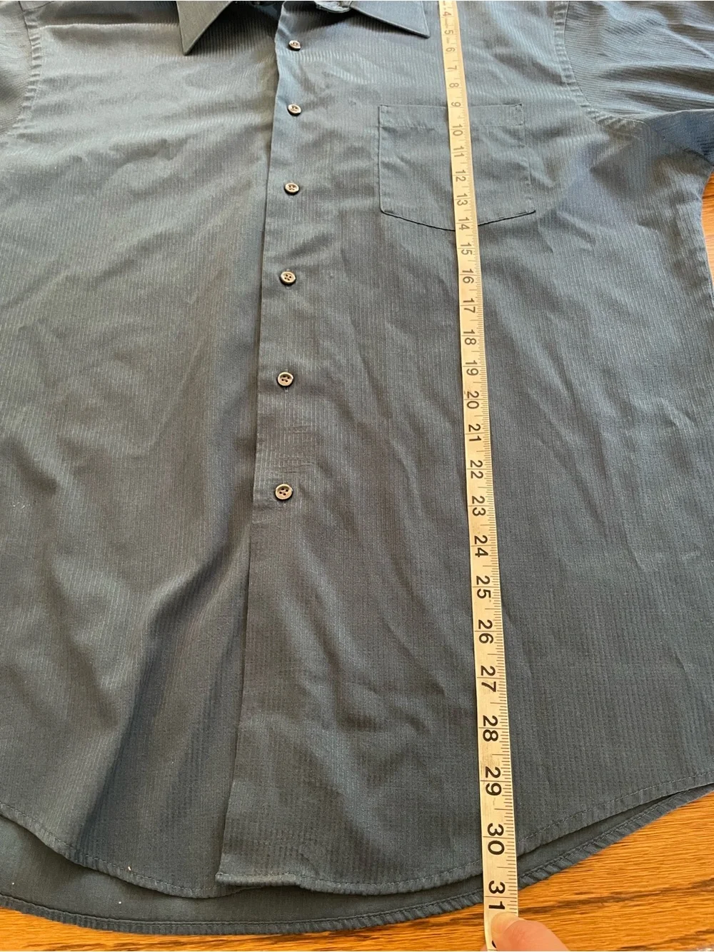 Van Heusen Blue Long-Sleeve Button-Up Dress Shirt Sz 18 34/35 Business Casual
